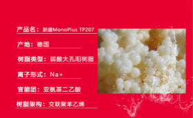 德國進(jìn)口朗盛拜耳MonoPlus TP207吸附重金屬陽樹脂